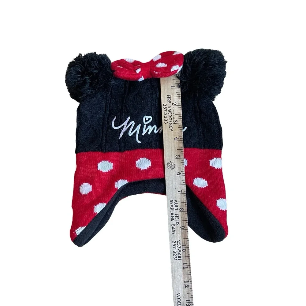 Minnie Mouse Disney Knitted Beanie ears bow Embroidered‎ 2T-5T